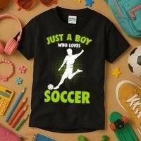 Just A Boy Who Loves Soccer Player Kids T-Shirt thumb 3