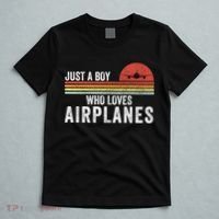 Just A Boy Who Loves Airplanes Funny Aviation Funny Pilot Airplane Enthusiast T-Shirt thumb 5