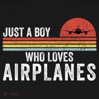 Just A Boy Who Loves Airplanes Funny Aviation Funny Pilot Airplane Enthusiast T-Shirt thumb 7