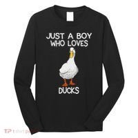 Just A Boy Who Loves Ducks Lover Gifts Duck Owner Long Sleeve Shirt thumb 0
