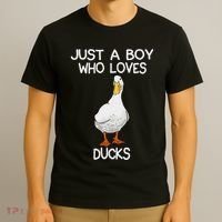 Just A Boy Who Loves Ducks Lover Gifts Duck Owner T-Shirt thumb 3