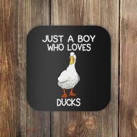 Just A Boy Who Loves Ducks Lover Gifts Duck Owner Coaster thumb 0
