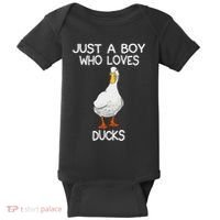Just A Boy Who Loves Ducks Lover Gifts Duck Owner Baby Bodysuit thumb 0