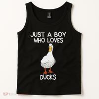 Just A Boy Who Loves Ducks Lover Gifts Duck Owner Tank Top thumb 2