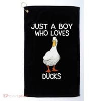 Just A Boy Who Loves Ducks Lover Gifts Duck Owner Golf Towel thumb 0