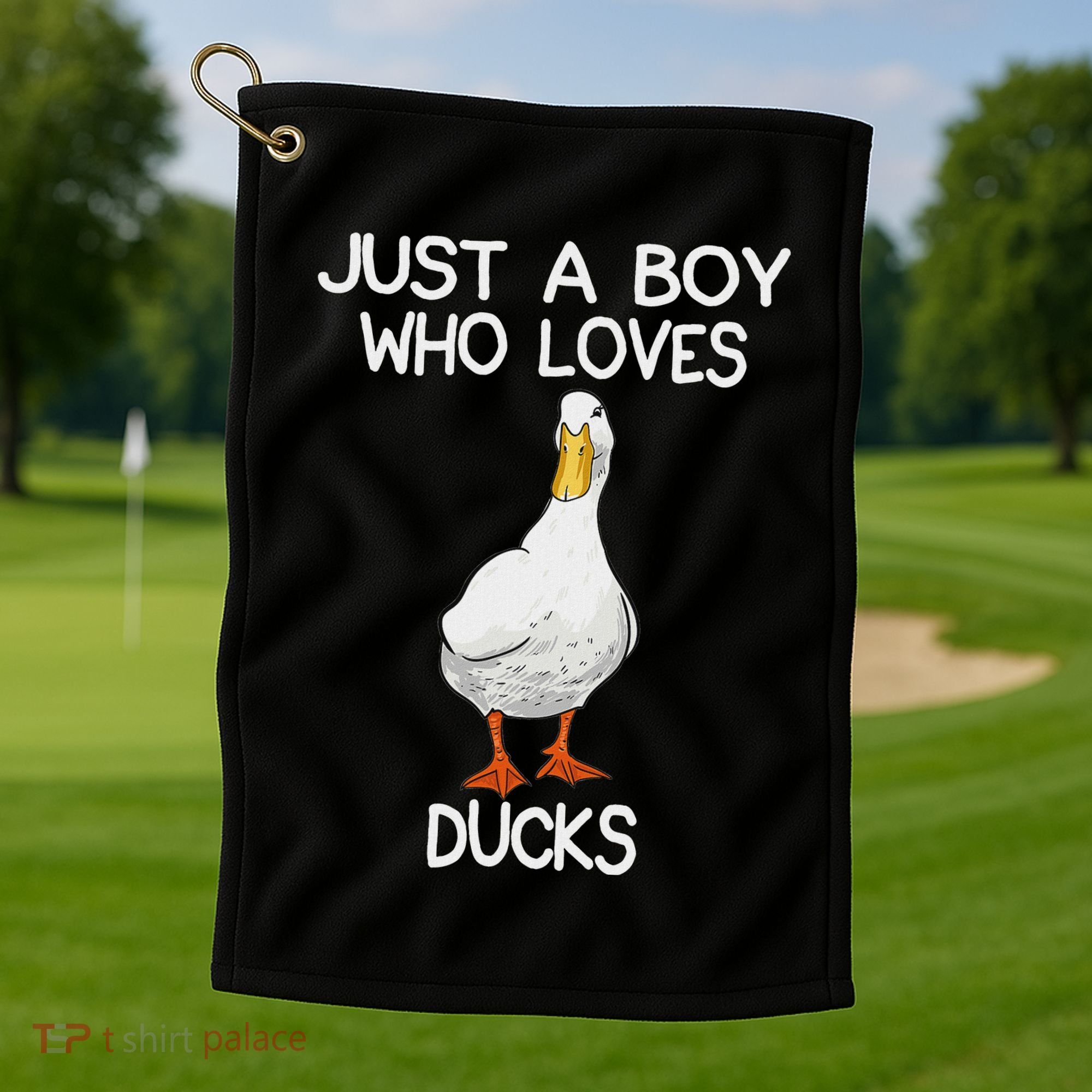 Just A Boy Who Loves Ducks Lover Gifts Duck Owner Golf Towel