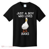 Just A Boy Who Loves Ducks Lover Gifts Duck Owner Kids T-Shirt thumb 0