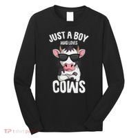 Just A Boy Who Loves Cows Farmer Cow Long Sleeve Shirt thumb 0