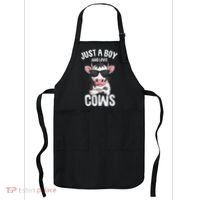 Just A Boy Who Loves Cows Farmer Cow Apron thumb 0