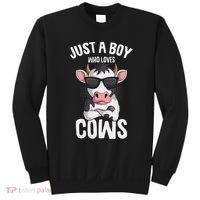 Just A Boy Who Loves Cows Farmer Cow Sweatshirt thumb 0