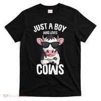 Just A Boy Who Loves Cows Farmer Cow T-Shirt thumb 0