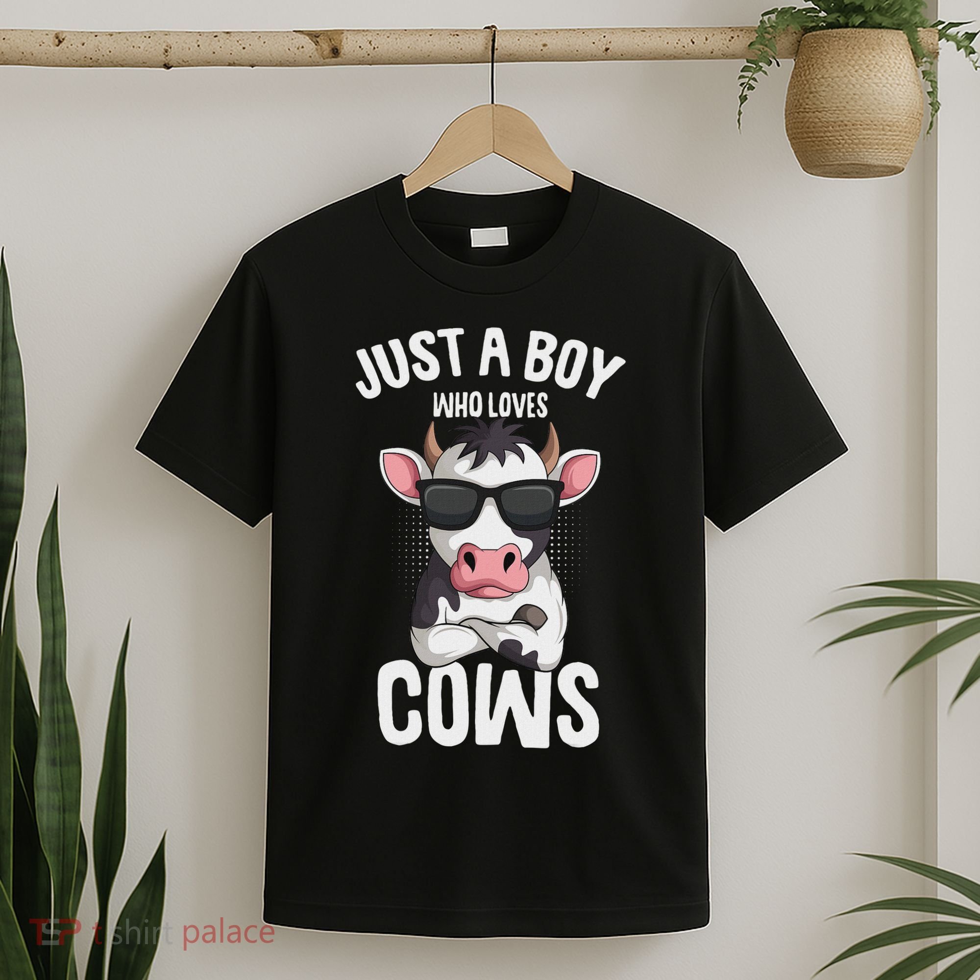 Just A Boy Who Loves Cows Farmer Cow T-Shirt