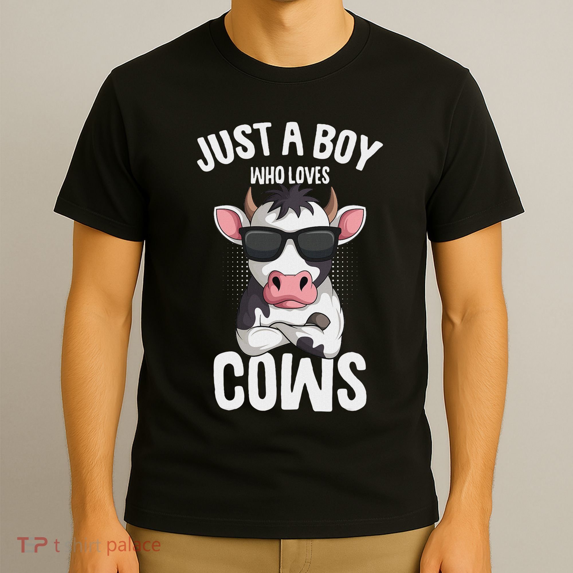 Just A Boy Who Loves Cows Farmer Cow T-Shirt