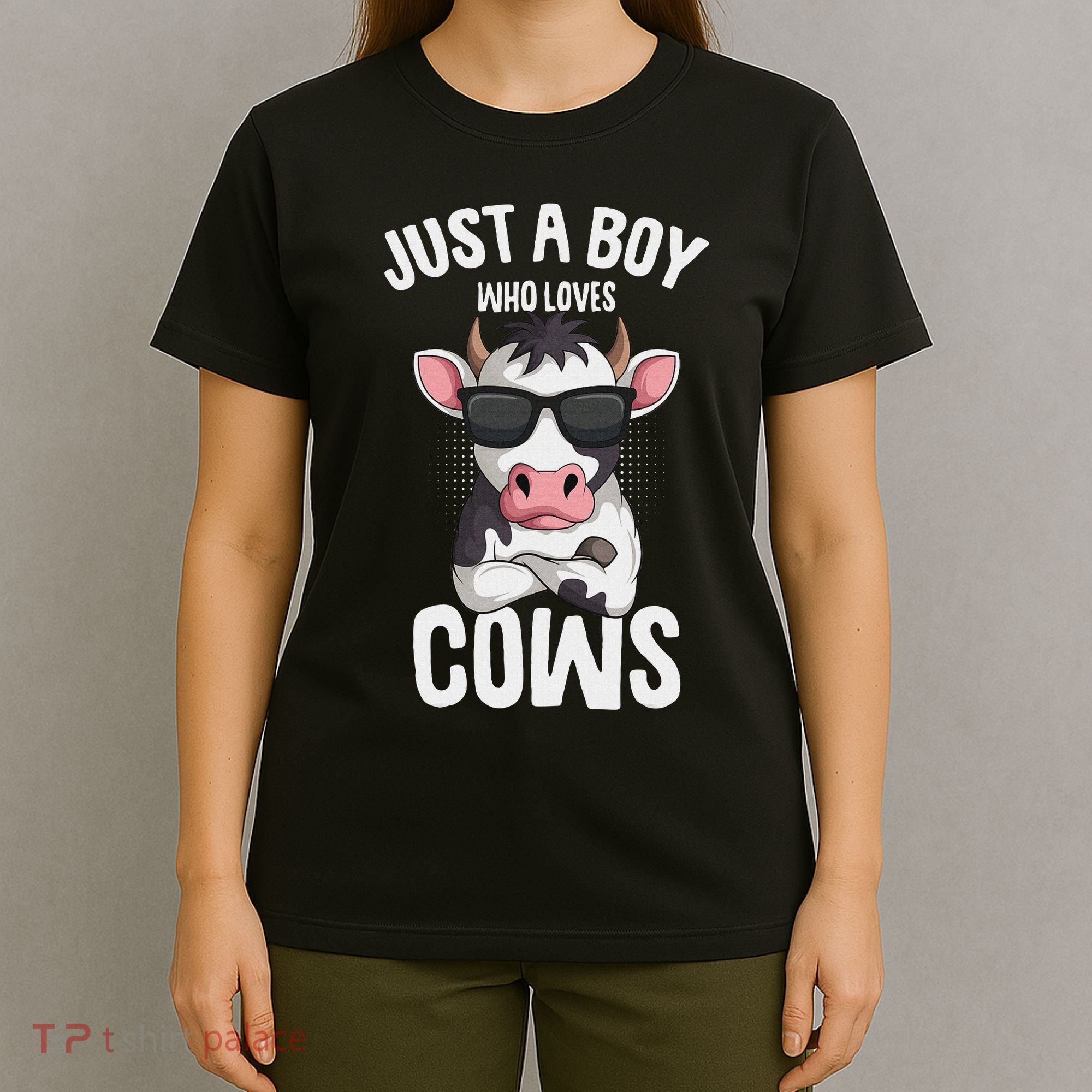 Just A Boy Who Loves Cows Farmer Cow T-Shirt