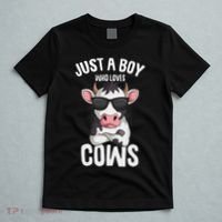 Just A Boy Who Loves Cows Farmer Cow T-Shirt thumb 5