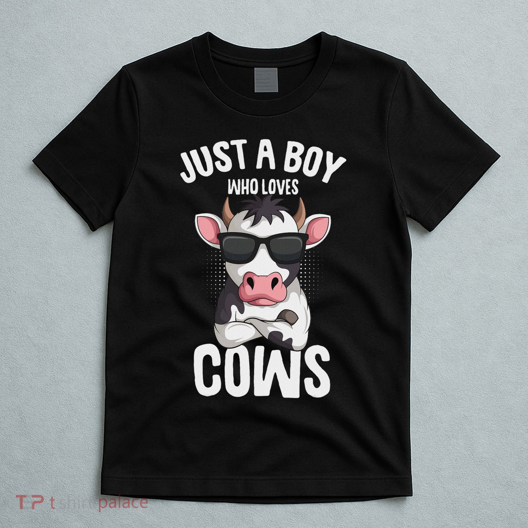 Just A Boy Who Loves Cows Farmer Cow T-Shirt