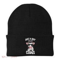 Just A Boy Who Loves Cows Farmer Cow Beanie thumb 0