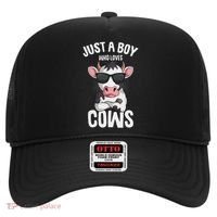 Just A Boy Who Loves Cows Farmer Cow Hat thumb 0