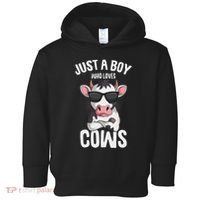 Just A Boy Who Loves Cows Farmer Cow Toddler Hoodie thumb 0