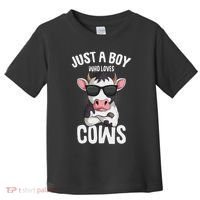Just A Boy Who Loves Cows Farmer Cow Toddler T-Shirt thumb 0