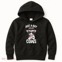 Just A Boy Who Loves Cows Farmer Cow Kids Hoodie thumb 0