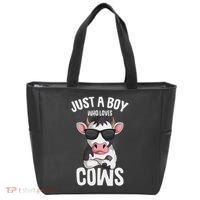 Just A Boy Who Loves Cows Farmer Cow Tote Bag thumb 0