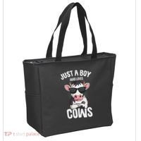 Just A Boy Who Loves Cows Farmer Cow Tote Bag thumb 2