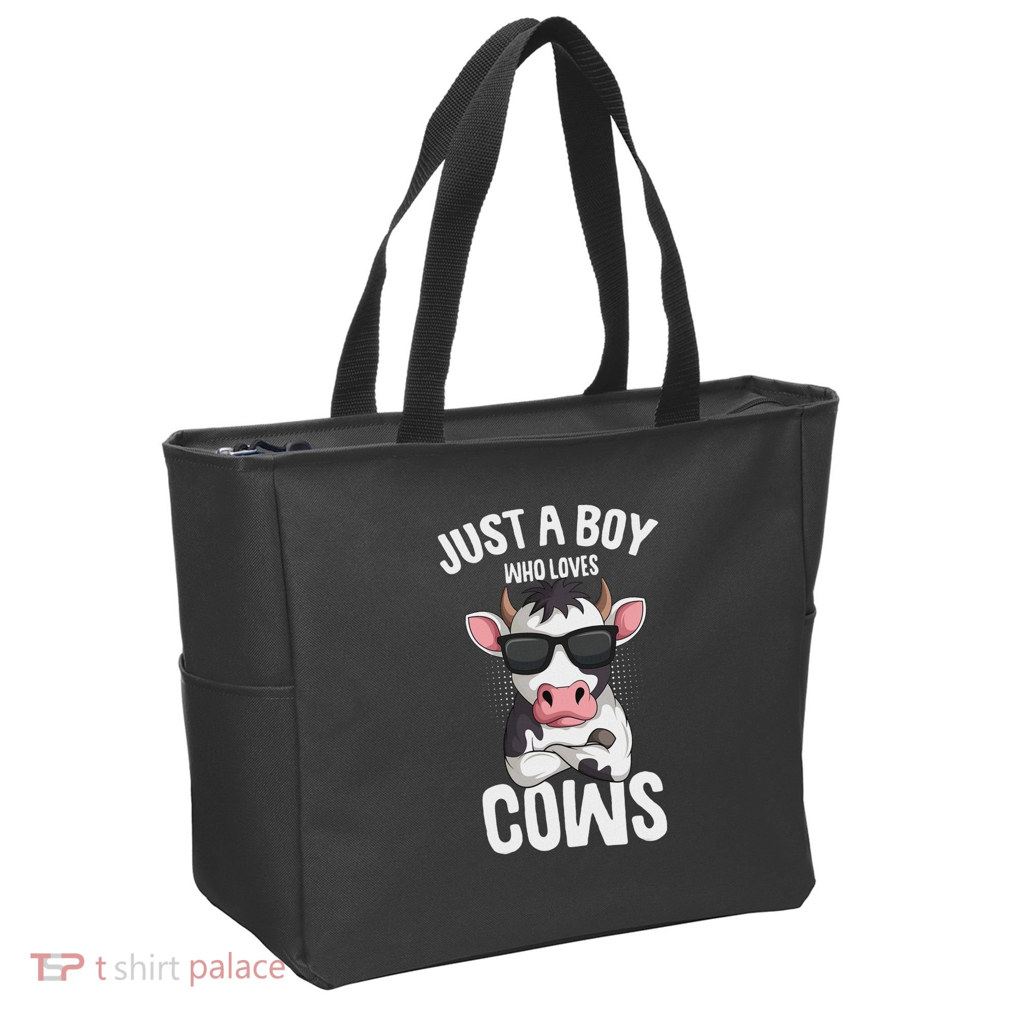 Just A Boy Who Loves Cows Farmer Cow Tote Bag