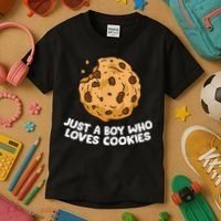 Just A Boy Who Loves Cookies Kids T-Shirt thumb 3