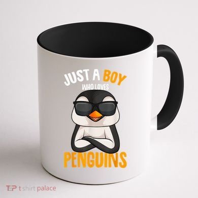 Just A Boy Who Loves Penguins Penguin Coffee Mug back