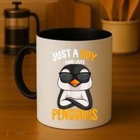 Just A Boy Who Loves Penguins Penguin Coffee Mug thumb 4
