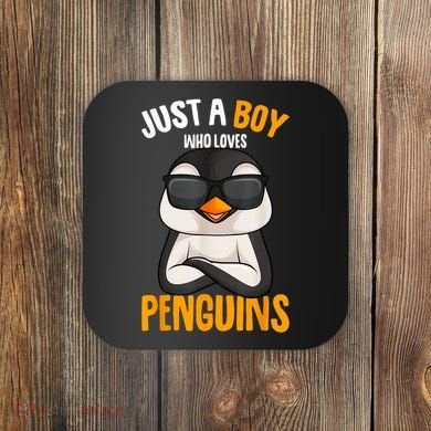 Just A Boy Who Loves Penguins Penguin Coaster