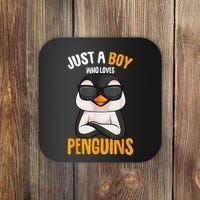 Just A Boy Who Loves Penguins Penguin Coaster thumb 0