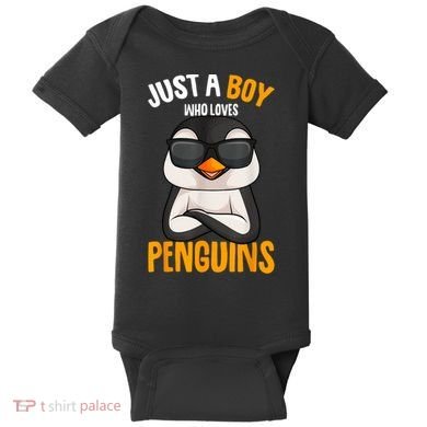 Just A Boy Who Loves Penguins Penguin Baby Bodysuit
