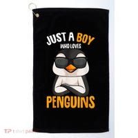 Just A Boy Who Loves Penguins Penguin Golf Towel thumb 0