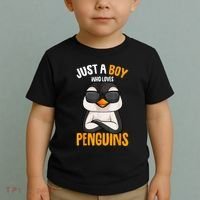 Just A Boy Who Loves Penguins Penguin Toddler T-Shirt thumb 2
