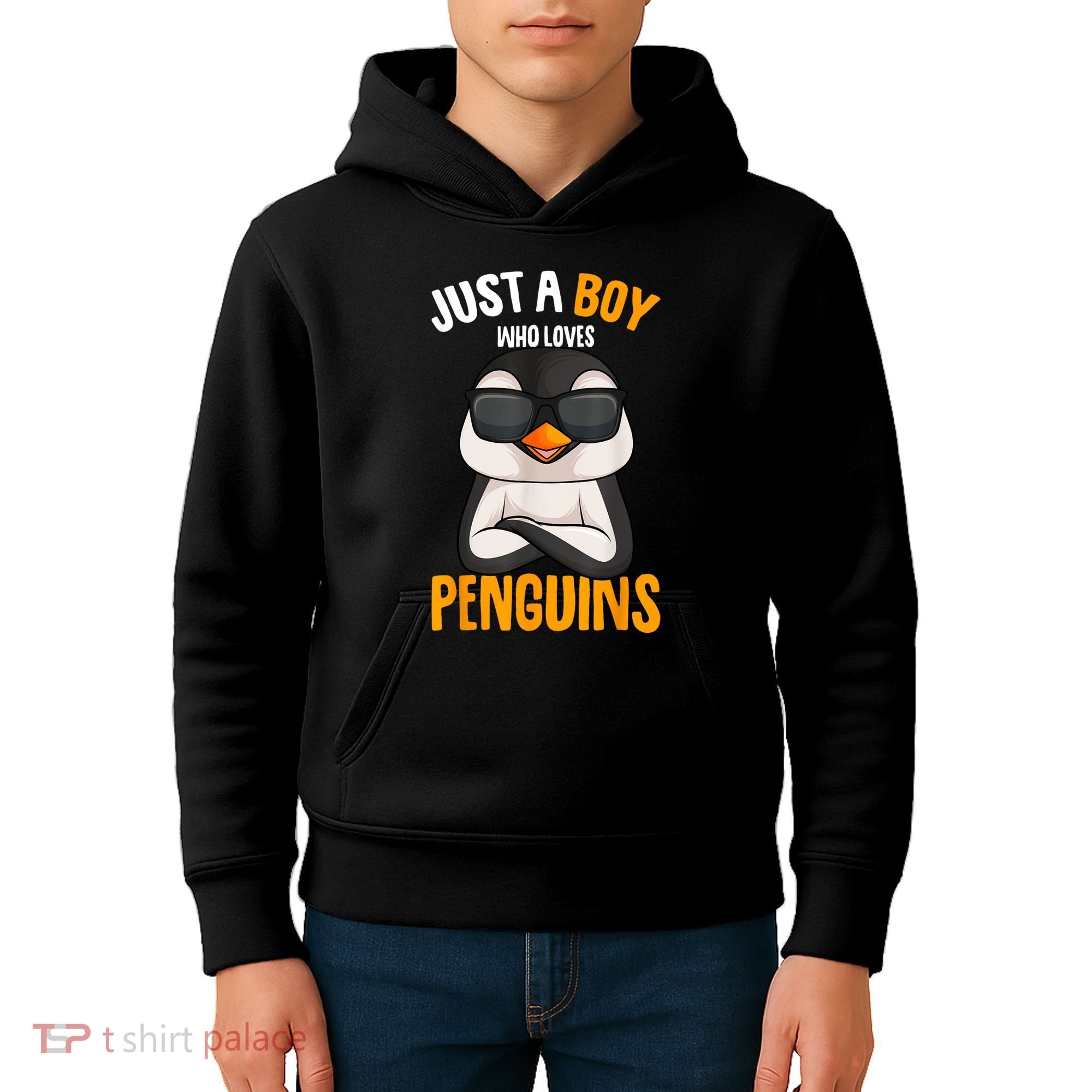 Just A Boy Who Loves Penguins Penguin Kids Hoodie