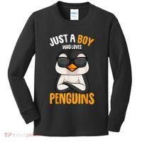 Just A Boy Who Loves Penguins Penguin Kids Long Sleeve Shirt thumb 0