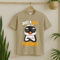 Just A Boy Who Loves Penguins Penguin T-Shirt thumb 2