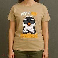Just A Boy Who Loves Penguins Penguin T-Shirt thumb 4