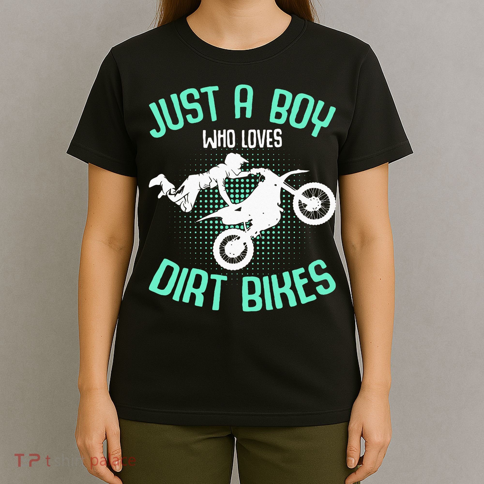 Just A Boy Who Loves Dirt Bikes Motocross Enduro Dirt Biking T-Shirt