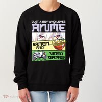 Just A Boy Who Loves Anime Ramen And Video Games Gaming Women's Sweatshirt thumb 0