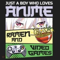 Just A Boy Who Loves Anime Ramen And Video Games Gaming Women's Sweatshirt thumb 2
