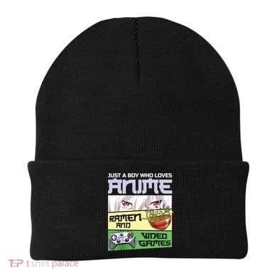 Just A Boy Who Loves Anime Ramen And Video Games Gaming Beanie