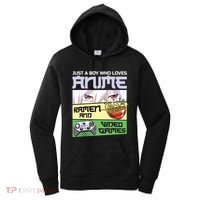 Just A Boy Who Loves Anime Ramen And Video Games Gaming Women's Hoodie thumb 0
