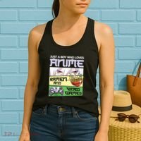 Just A Boy Who Loves Anime Ramen And Video Games Gaming Women's Tank Top thumb 2