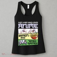 Just A Boy Who Loves Anime Ramen And Video Games Gaming Women's Tank Top thumb 3