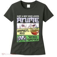Just A Boy Who Loves Anime Ramen And Video Games Gaming Women's T-Shirt thumb 0
