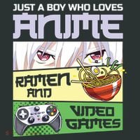 Just A Boy Who Loves Anime Ramen And Video Games Gaming Women's T-Shirt thumb 6