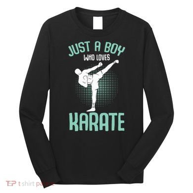 Just A Boy Who Loves Karate Boy Long Sleeve Shirt
